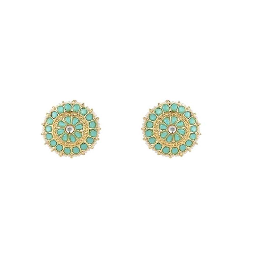 Etnico Gold Plated Traditional Kundan & Pearl Studded Earrings For Women/Girls (E7210SB)