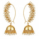 Js Fashion Royal Pota Stone And Pearl Jhumki Earrings for Women