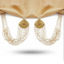 Js Fashion Glamorous Austrian Stone And Pearl Earrings With Kaan Chain
