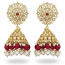 Js Fashion Royal Kundan Stone Pearl And Beads Jhumki Earrings for Women