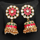 Js Fashion Royal Kundan Stone Pearl And Meenakari Jhumki Earrings for Women