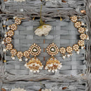 Js Fashion Royal Kundan Stone Pearl And Beads Jhumki Earrings for Women