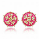 Js Fashion Classic Kundan And Meenakari Stone Studs Earrings
