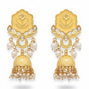 Js Fashion Royal Kundan Stone Pearl And Meenakari Jhumki Earrings for Women