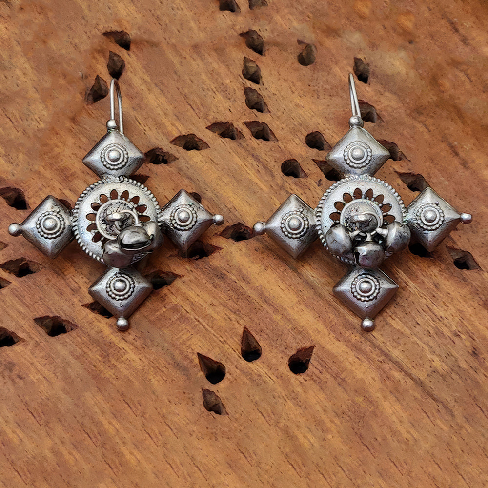 Js Fashion Designer Oxidised Plated Dangler Earrings