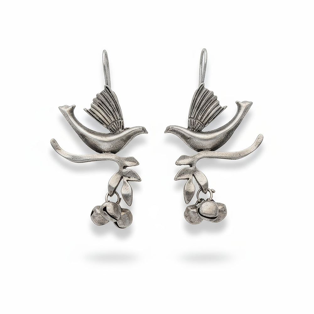 Js Fashion Designer Oxidised Plated Pearl Dangler Earrings