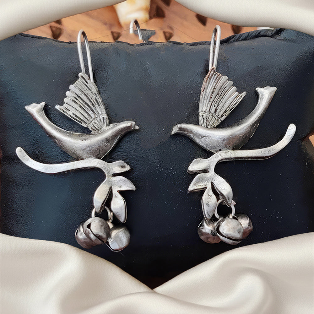 Js Fashion Designer Oxidised Plated Pearl Dangler Earrings