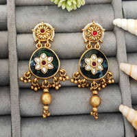 Js Fashion  Designer Kemp High Gold Polish Party Wear Earrings