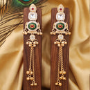 Js Fashion  High Gold Finish Antique Long Kundan Earrings