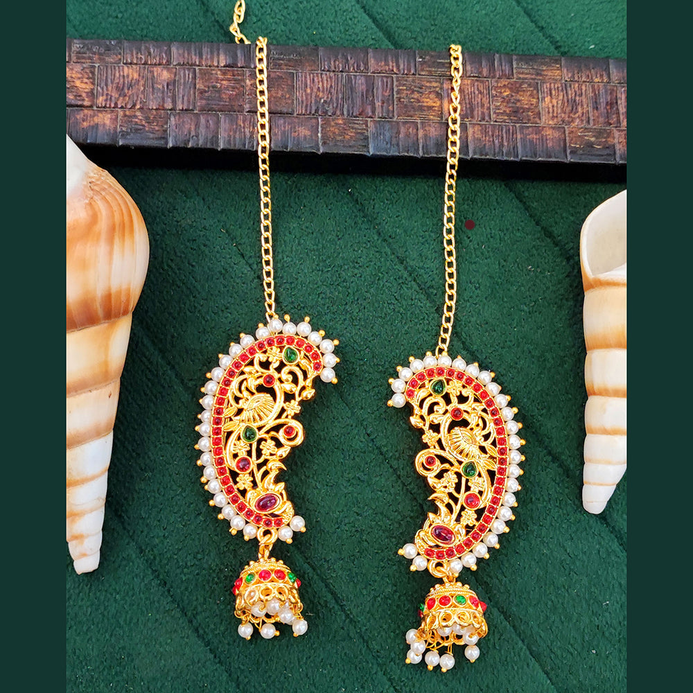 Js Fashion  Traditional Temple Design Long Earrings for Women