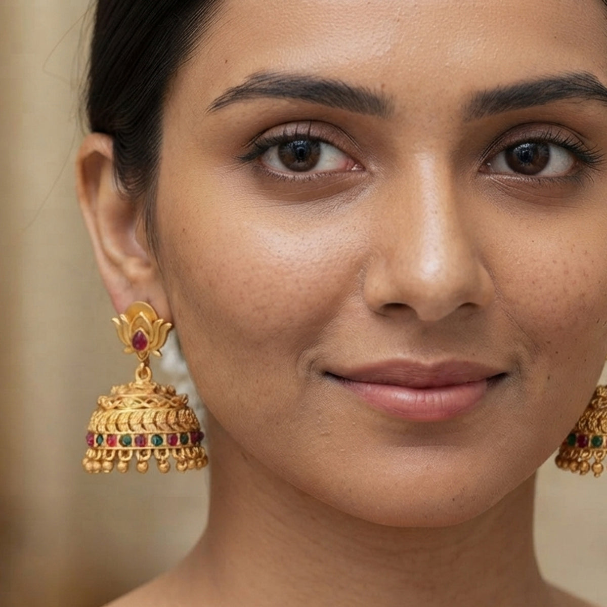 Js Fashion  Traditional Antique Jhumka Earrings for Wedding Wear