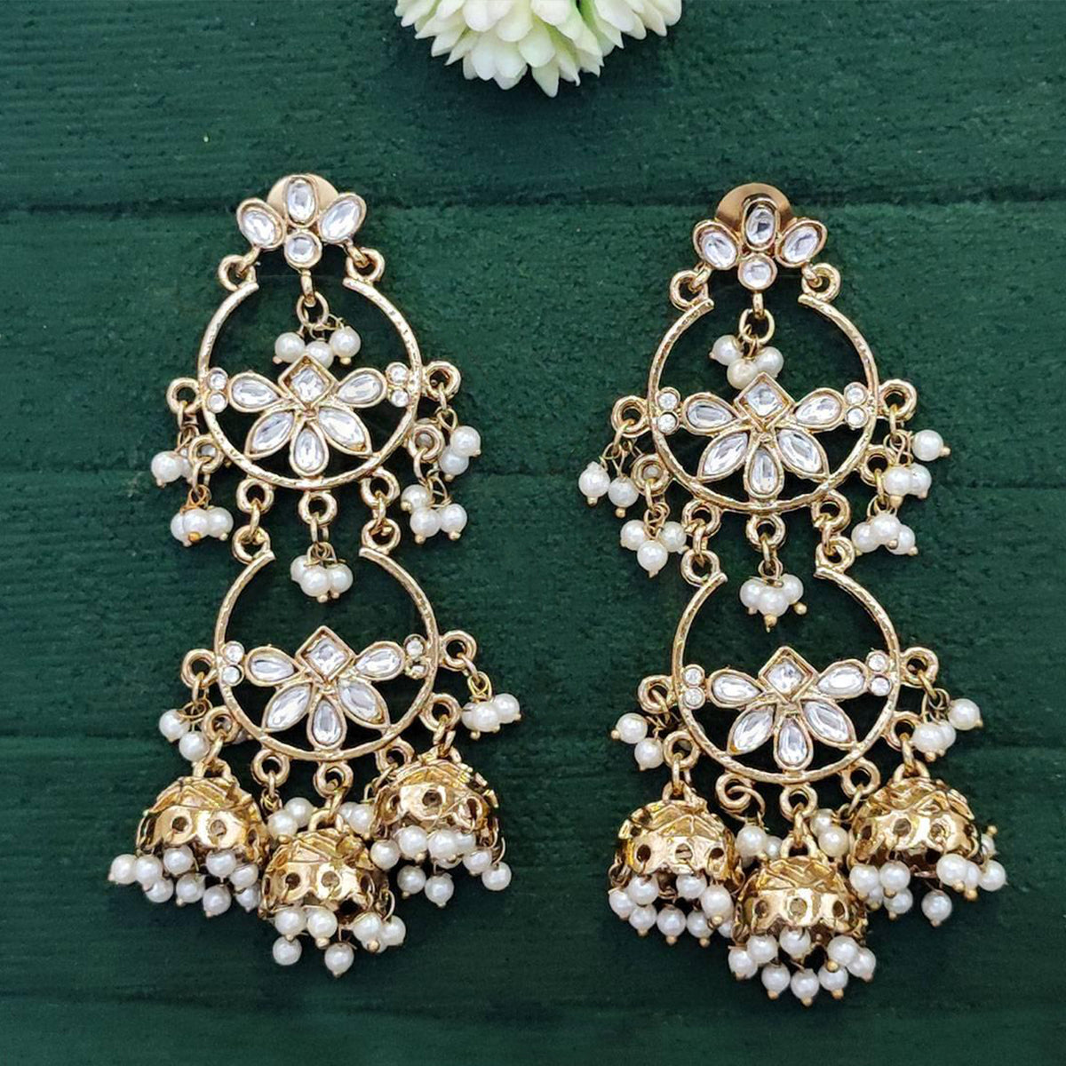 Js Fashion  Double type mehandi polish antique jhumka