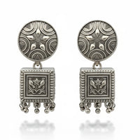 Js Fashion Heritage Oxidised Plated Pearl Jhumki Earrings