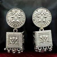 Js Fashion Heritage Oxidised Plated Pearl Jhumki Earrings