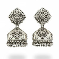 Js Fashion Heritage Oxidised Plated Pearl Jhumki Earrings
