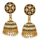 Darshana Jewels Gold Plated Mennakari Jhumki Earrings