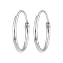 Mahi Rhodium Plated Plain Round Hoop Bali Earrings for Men (ER1109837RMen18mm)