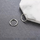 Mahi Rhodium Plated Plain Round Hoop Bali Earrings for Men (ER1109837RMen18mm)
