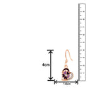 Mahi Rose Gold Plated Purple Meenakari Work and Crystals Floral Heart Earrings for Women (ER1109854ZPur)