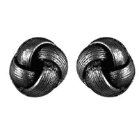 Mahi Black Dun Metal Plating Push Back Piercing Stud / Tops Mens Earrings (ER1109861BMen)