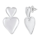 Mahi Rhodium Plated Dual Heart Drop Earrings for Women (ER1109862R)