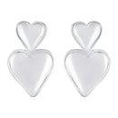Mahi Rhodium Plated Dual Heart Drop Earrings for Women (ER1109862R)