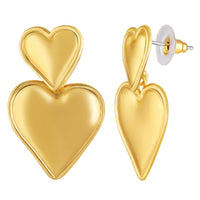 Mahi Gold Plated Dual Heart Drop Earrings for Women (ER1109864G)