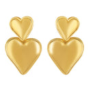 Mahi Gold Plated Dual Heart Drop Earrings for Women (ER1109864G)