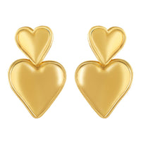 Mahi Gold Plated Dual Heart Drop Earrings for Women (ER1109864G)