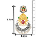 Mahi Traditional Dual-Tone Temple Style Dangler Jhumka Earrings with Kundan & Artificial Pearl Beads for Womens (ER1109887M)