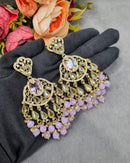 LAFZ  Antique Gold Statement Chandbali Earrings with Crystal Beads - ER130