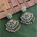 Arham Premium Gold Plated Designer Heavy Polki Kundan Beads Dangler Earrings