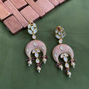 Arham Premium Gold Plated Designer Heavy Polki Kundan Beads Meenakari Dangler Earrings