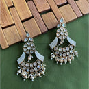 Arham Premium Gold Plated Designer Heavy Polki Kundan Beads Meenakari Dangler Earrings