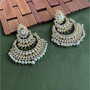 Arham Premium Gold Plated Designer Heavy Polki Kundan Beads Dangler Earrings