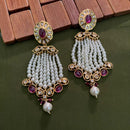 Arham Premium Gold Plated Designer Heavy Polki Kundan Beads Dangler Earrings
