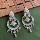 Arham Premium Gold Plated Designer Heavy Polki Kundan Beads Meenakari Dangler Earrings