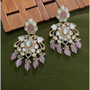 Arham Premium Gold Plated Designer Heavy Polki Kundan Beads Dangler Earrings