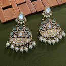 Arham Premium Gold Plated Designer Heavy Polki Kundan Beads Dangler Earrings