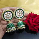 Knigght angel Gold Plated Kundan And Pearl Jhumki Earrings