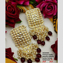 Knigght angel Gold Plated Kundan And Beads Dangler  Earrings