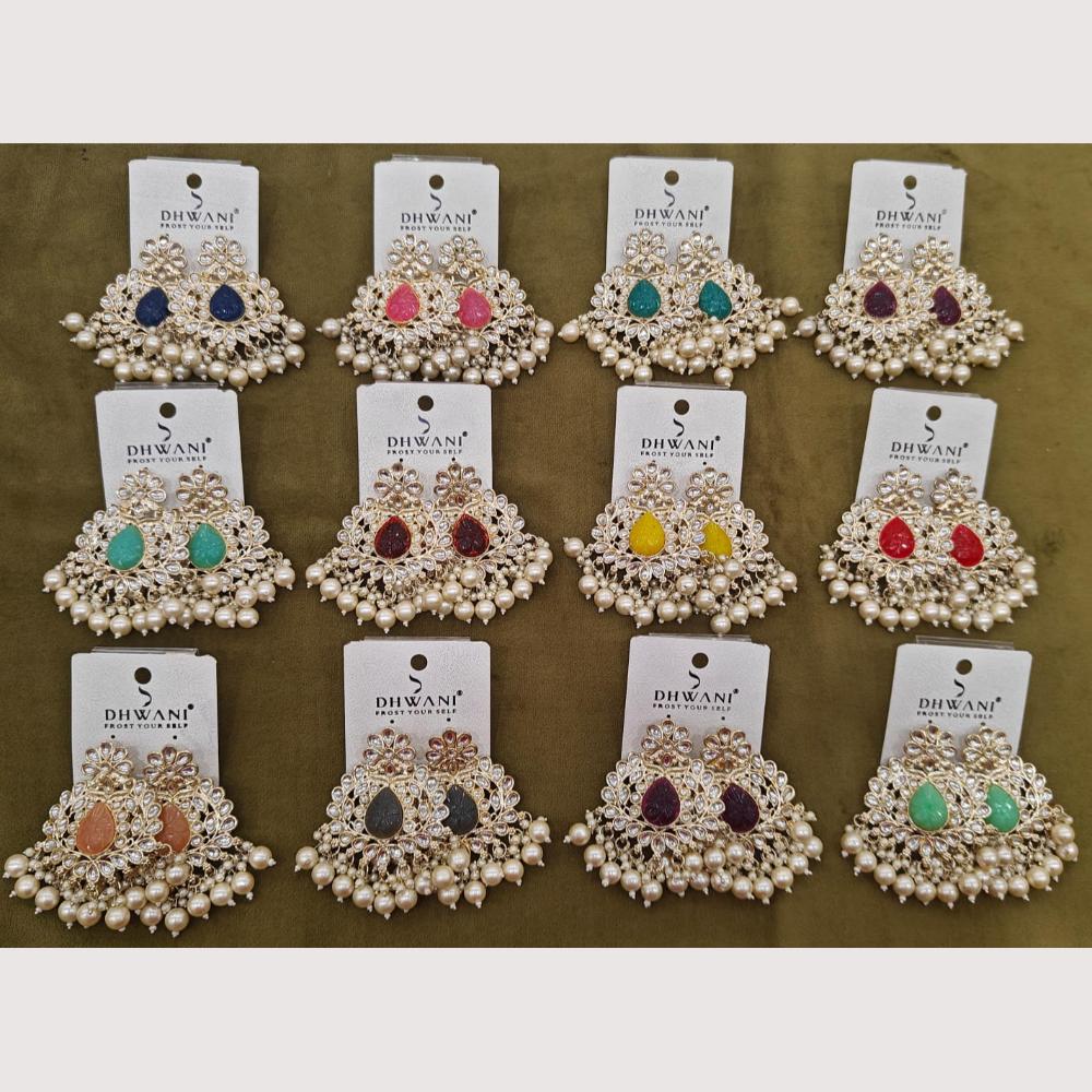 Dhwani Classic Kundan Stone And Beads Ethnic Dangler Earrings