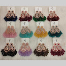 Dhwani Sparkling Austrian Stone Dangler Earrings with Beads (Pack of 12)