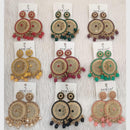 Dhwani Designer Pota Stone And Pearl Dangler Earrings  (Pack of 12)