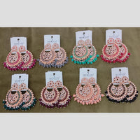 Dhwani Trendy Kundan Stone And Pearl Meenakari Dangler Earrings (Pack of 12)