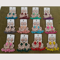 Dhwani Classic Kundan Stone And Beads Ethnic Dangler Earrings