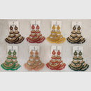 Dhwani Designer Austrian Stone And Crystal Stone Dangler Earrings  (Pack of 8)