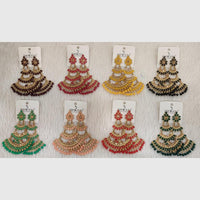 Dhwani Designer Austrian Stone And Crystal Stone Dangler Earrings  (Pack of 8)