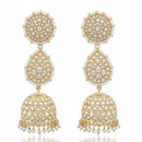 Js Fashion Royal Kundan Stone Pearl And Beads Jhumki Earrings for Women