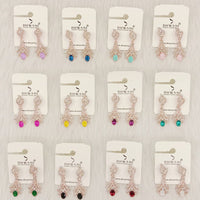 Dhwani Luxury Pota Stone And Austrian Stone Dangler Earrings(Pack of 12)
